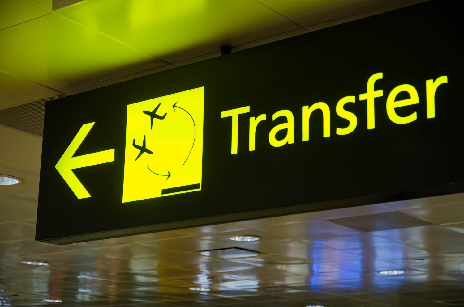 A Transfer Signboard At The Airport