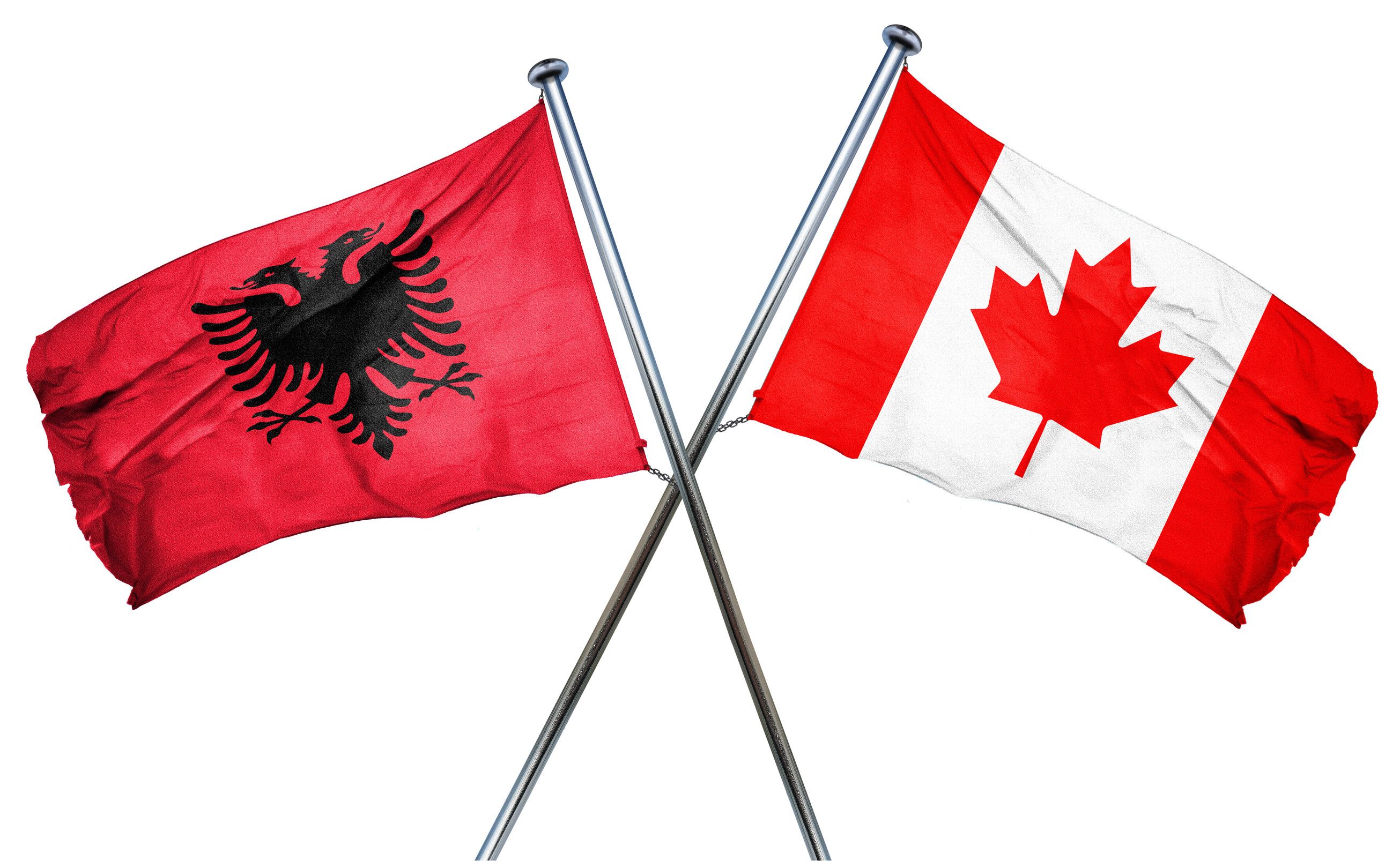 Albania Flag Combined With Canada Flag
