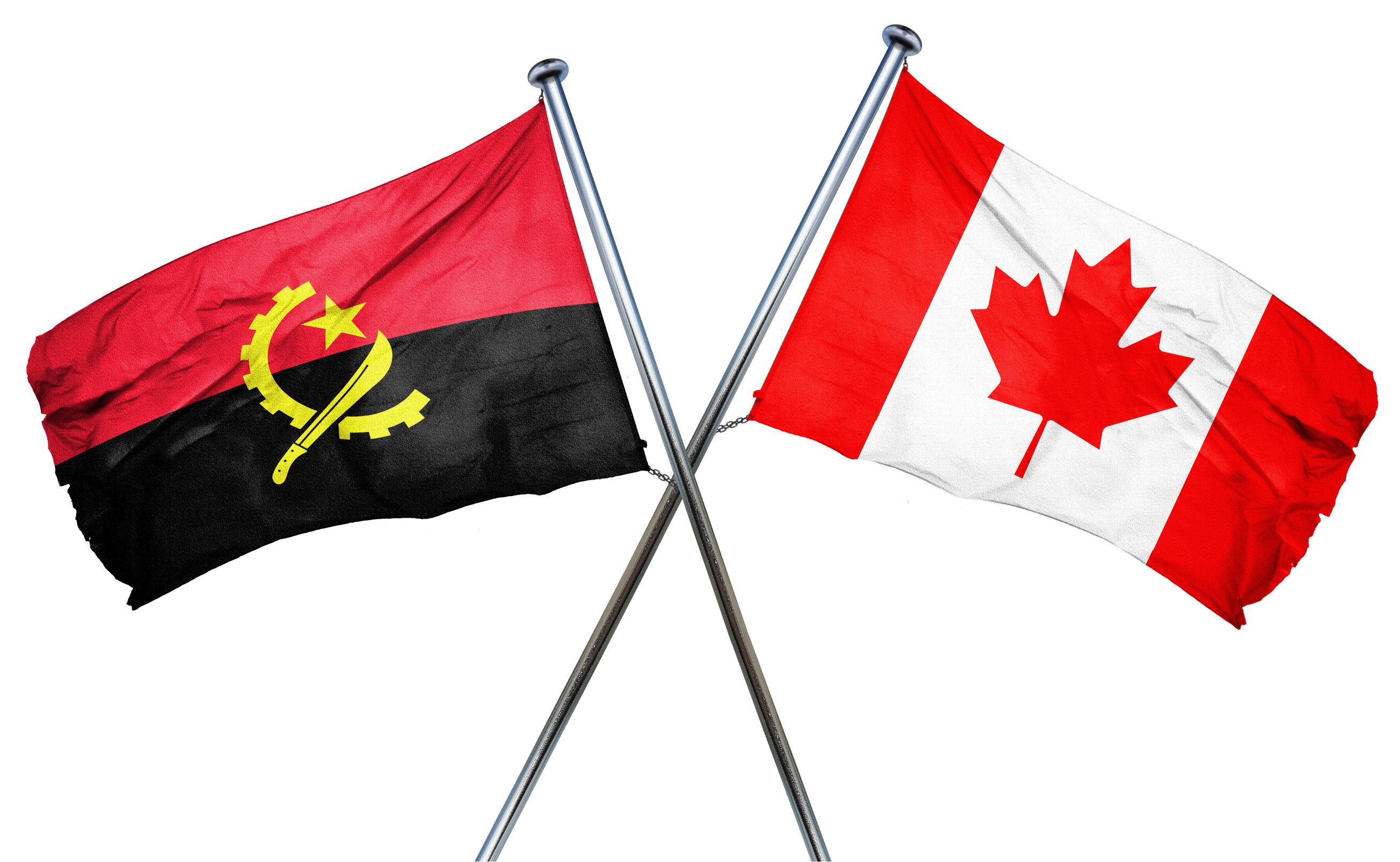 Angola Flag Combined With Canada Flag