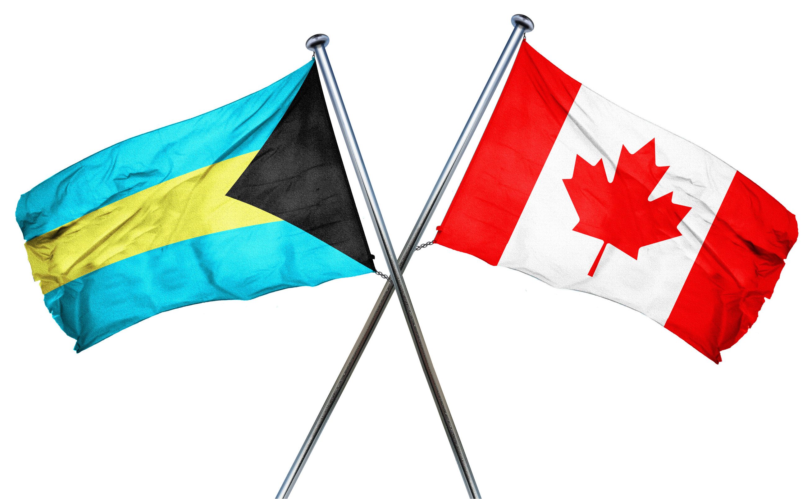 Bahamas Flag Combined With Canada