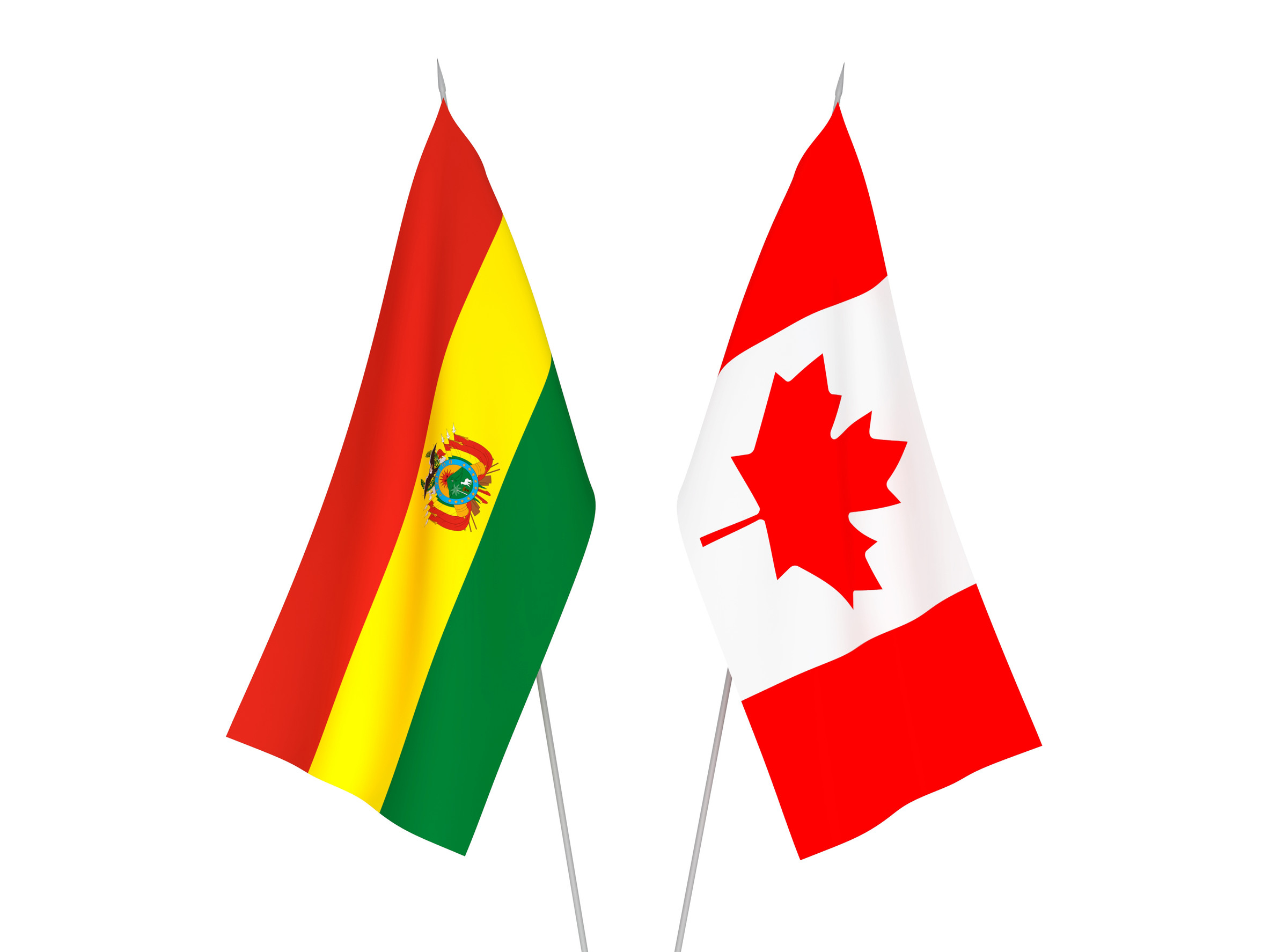 Bolivia And Canada Isolated On White Background