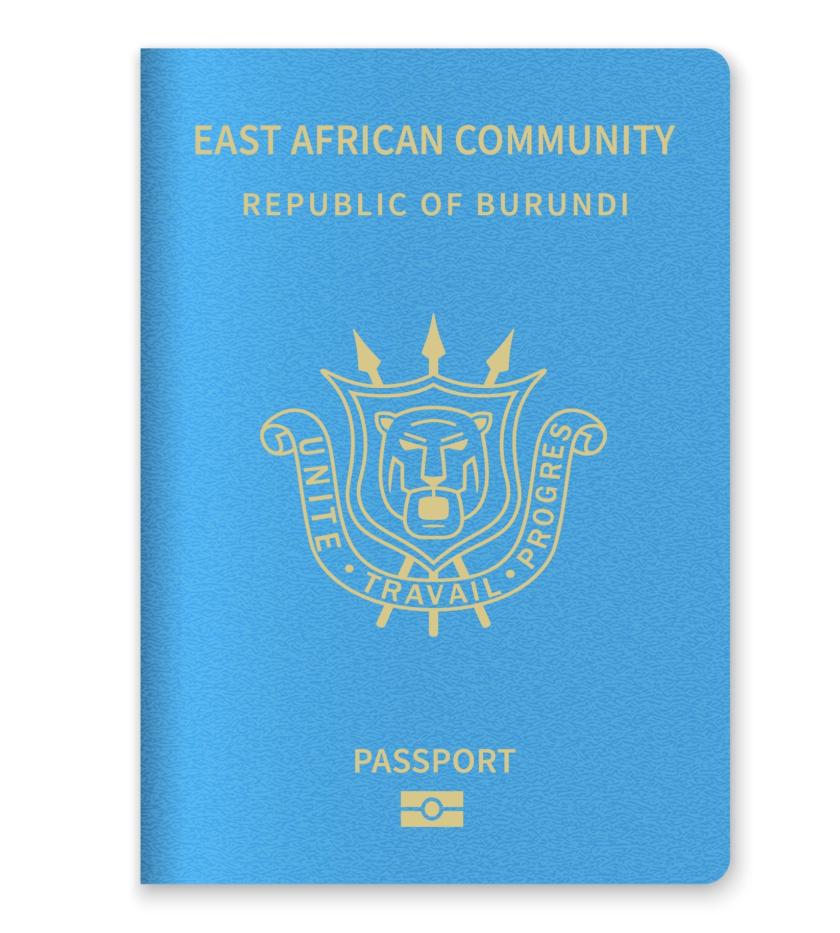 Burundi Passport Cover Featuring Gold Text And Emblem