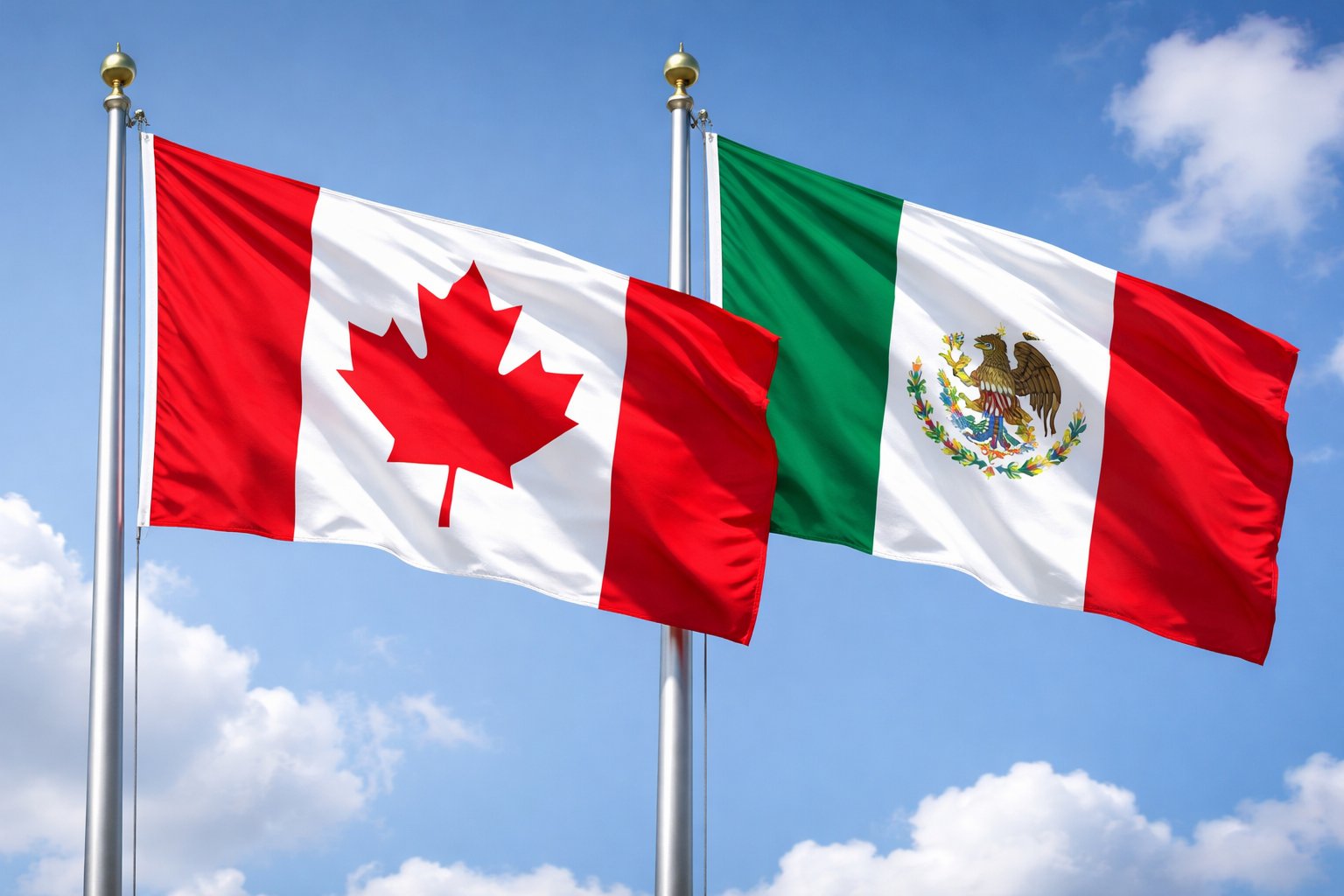 Canada And Mexico Flags