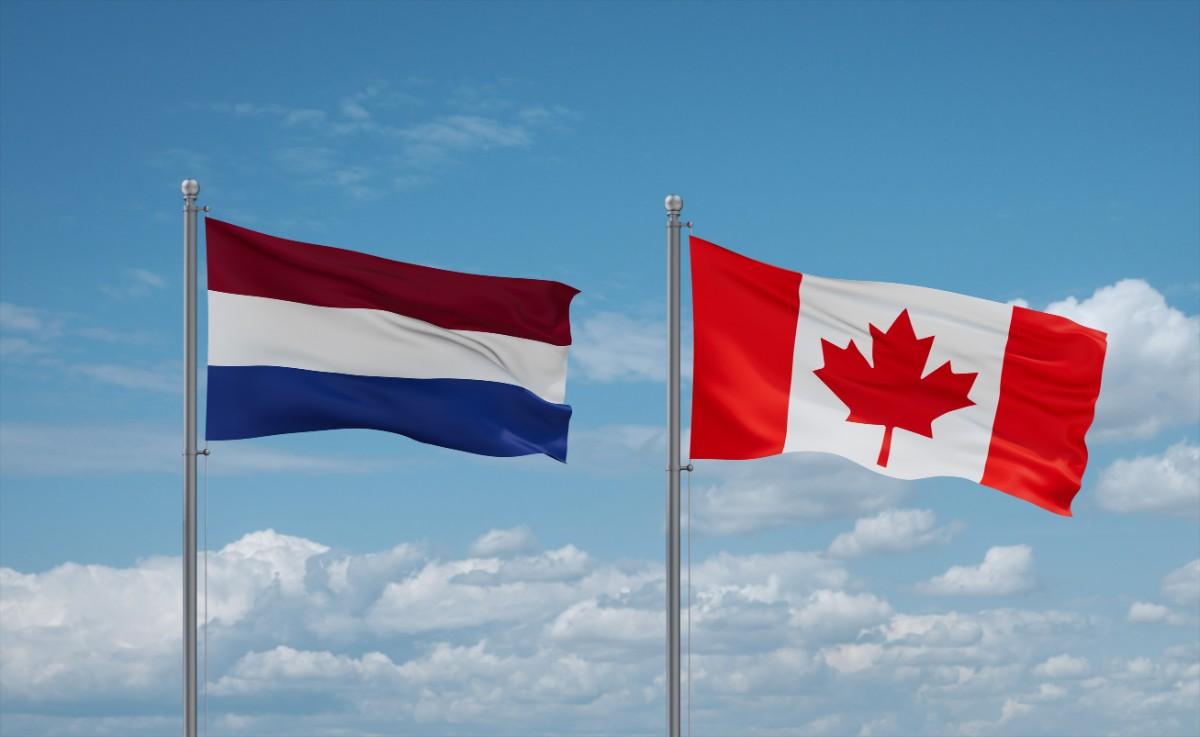 Canada And Netherlands Flags