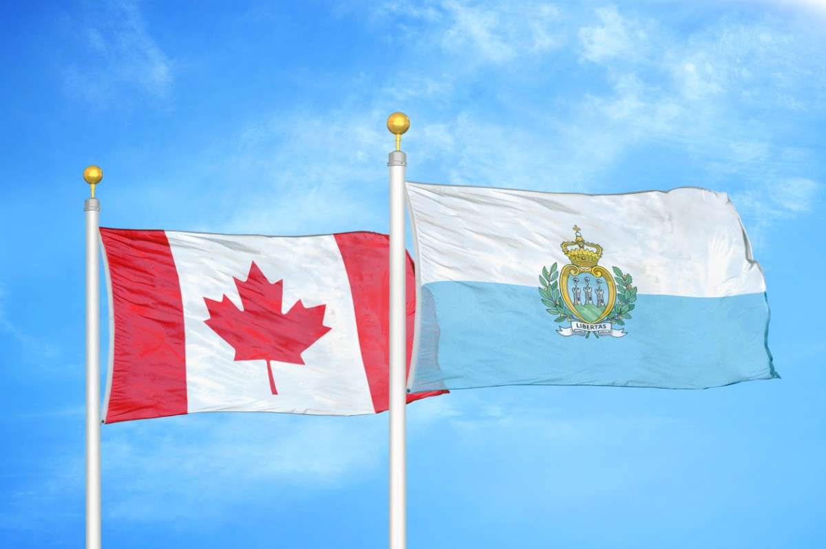 Canada And San Marino Two Flags