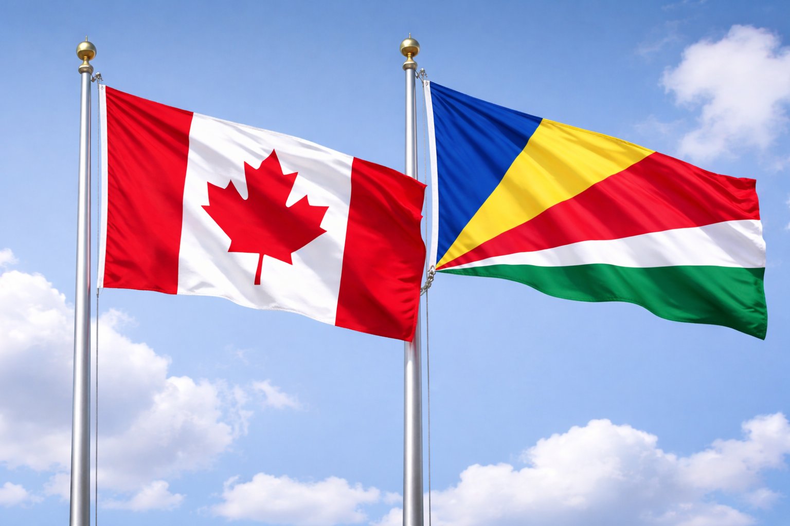 Canada And Seychelles Flags