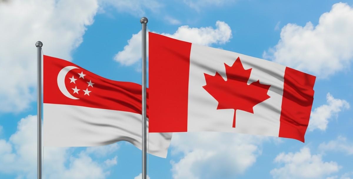 Canada And Singapore Flags