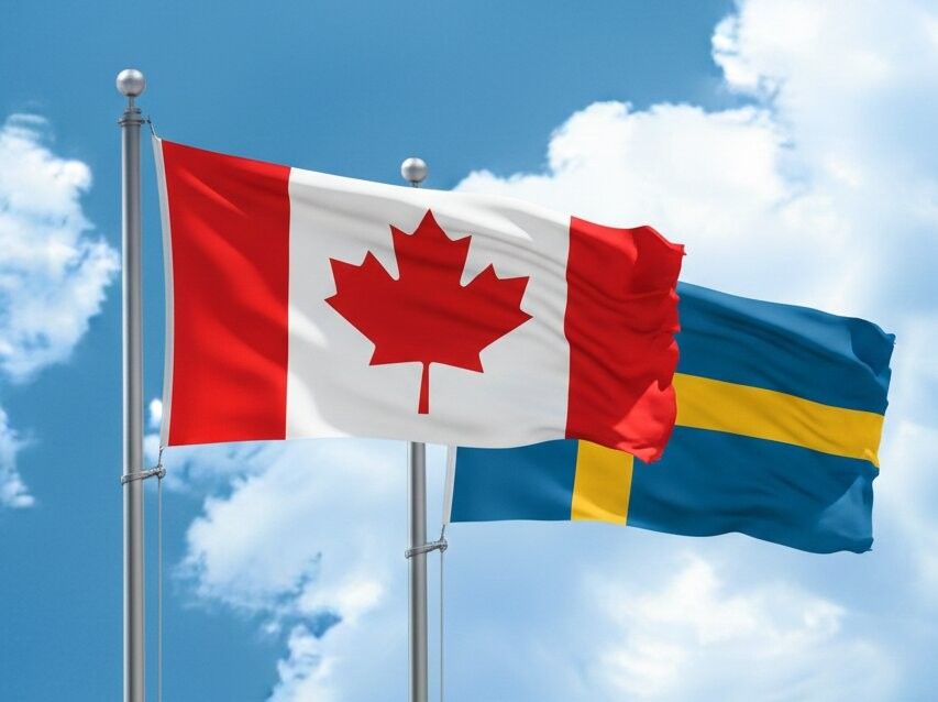 Canada And Sweden Flag