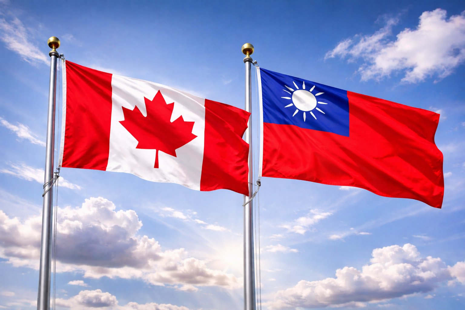 Canada And Taiwan Flags