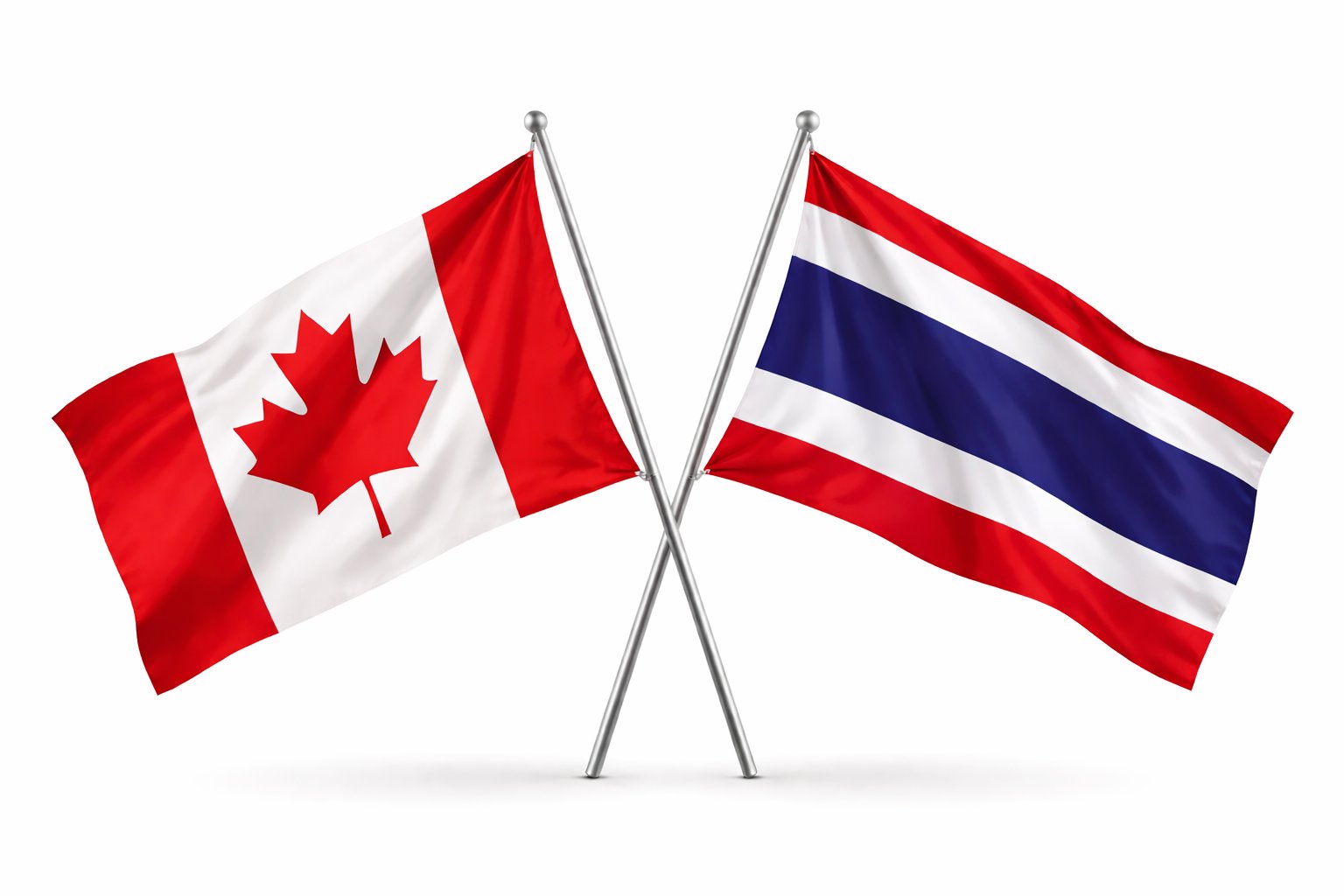Canada And Thailand Flags