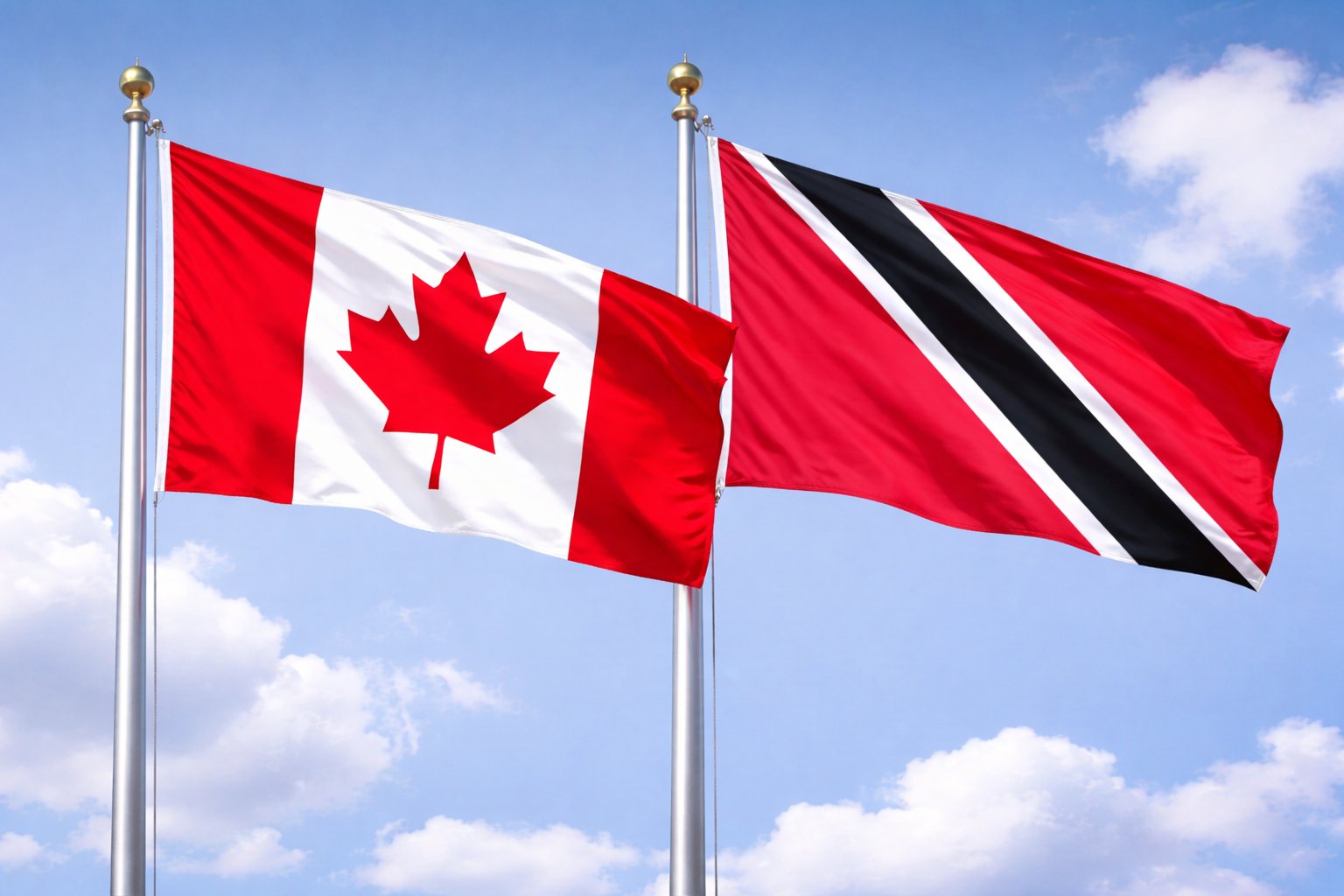 Canada And Trinidad Tobago Flags