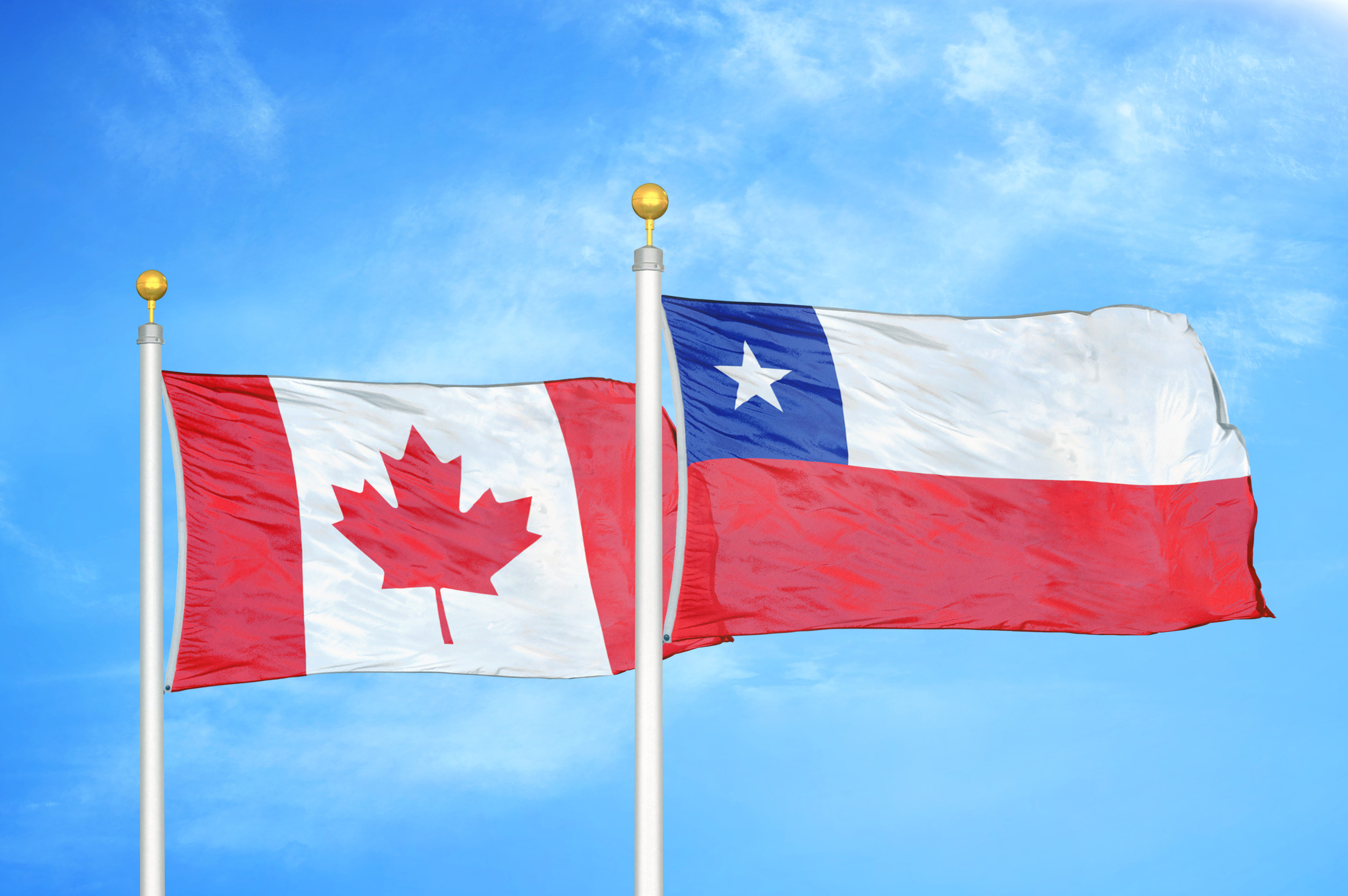 Canada En Chili Twee Vlaggen