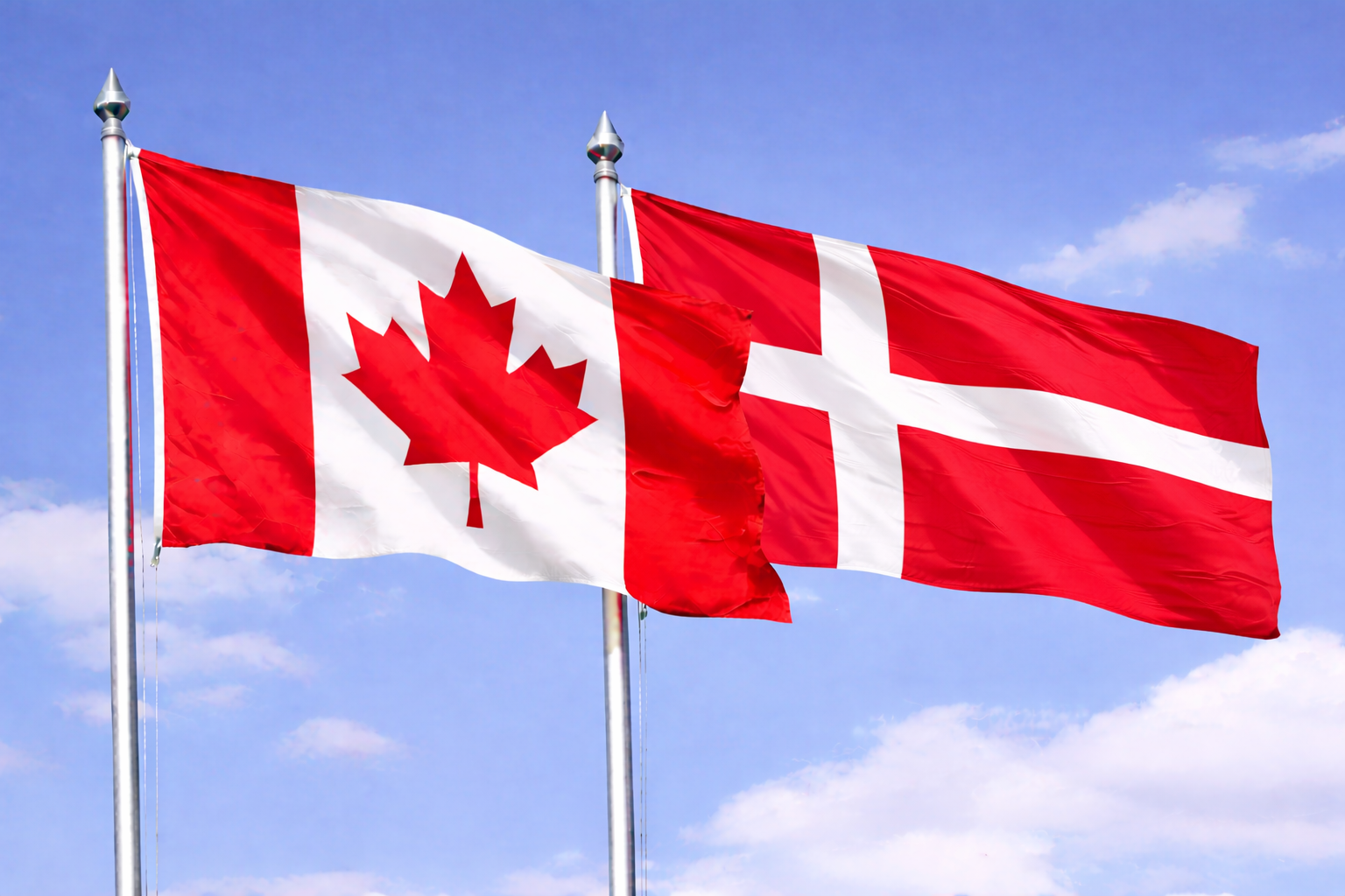 Canada Flag With Denmark Flag
