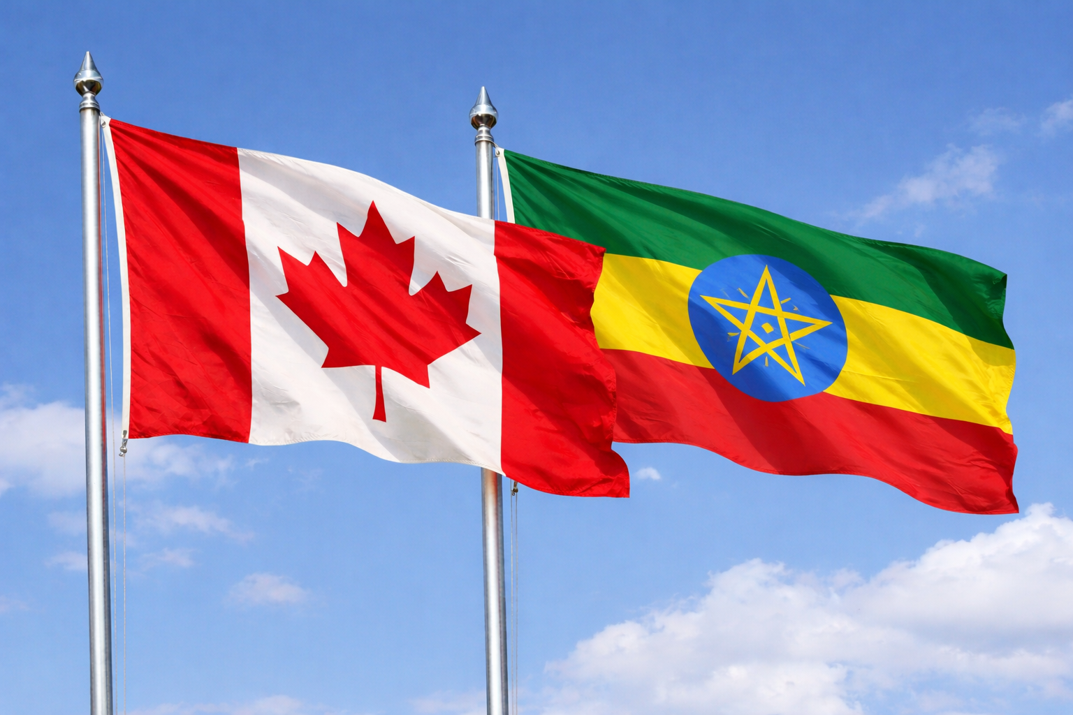 Canada Flag With Ethiopia Flag