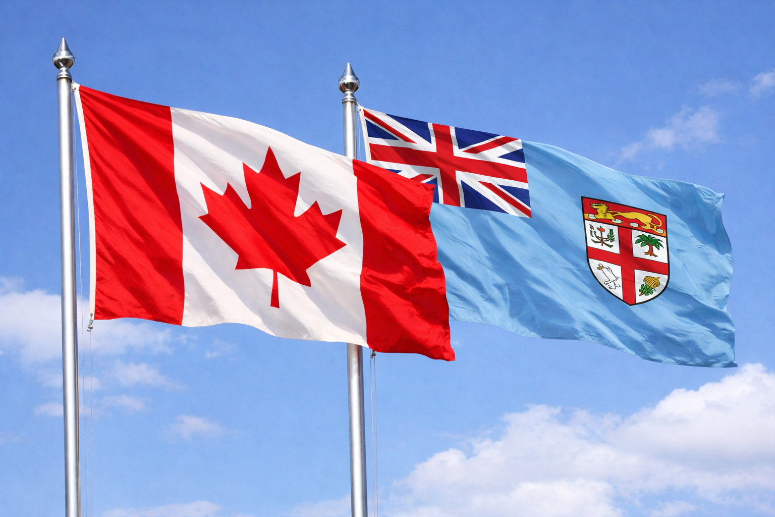 Canada Flag With Fiji Flag