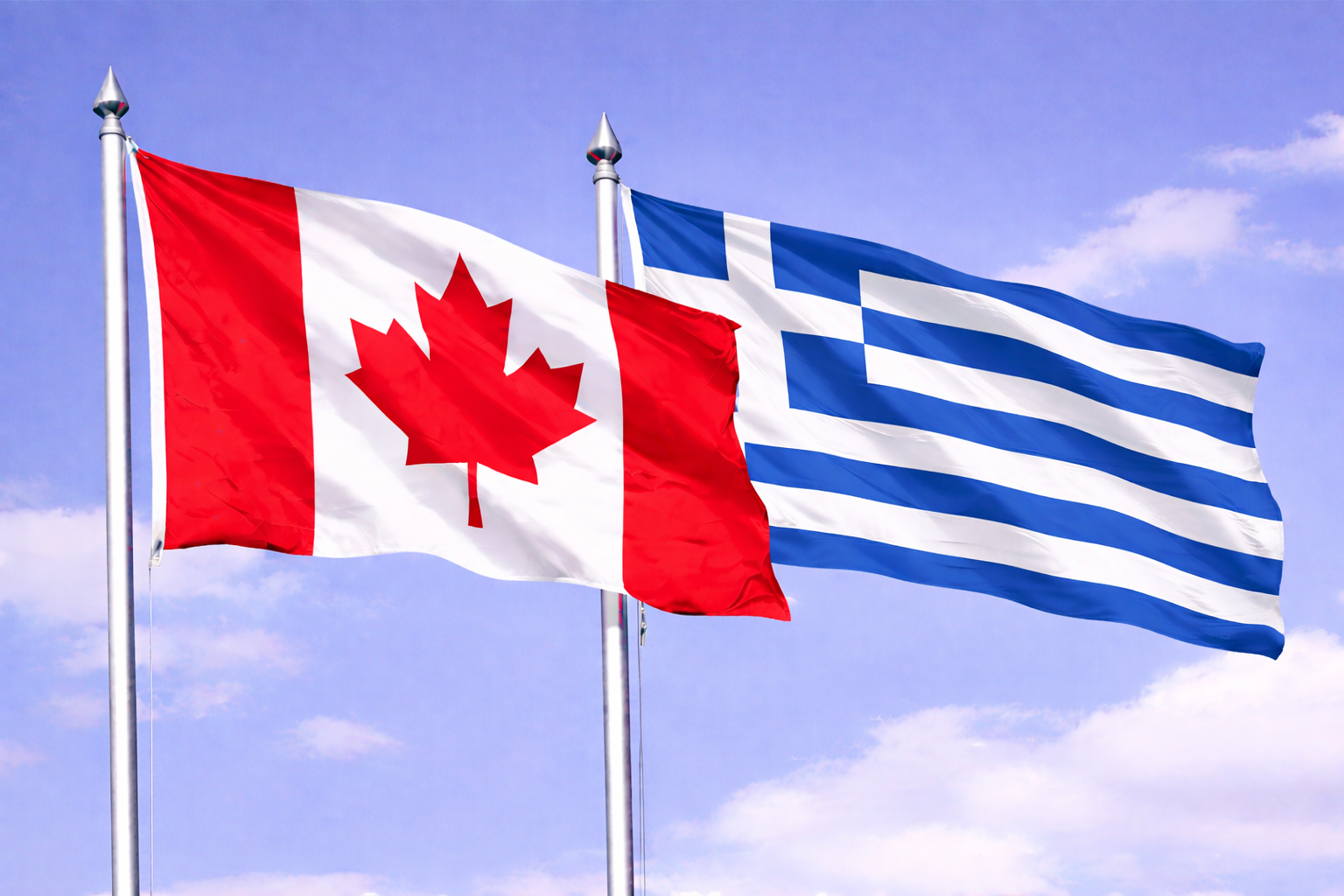 Canada Flag With Greece Flag