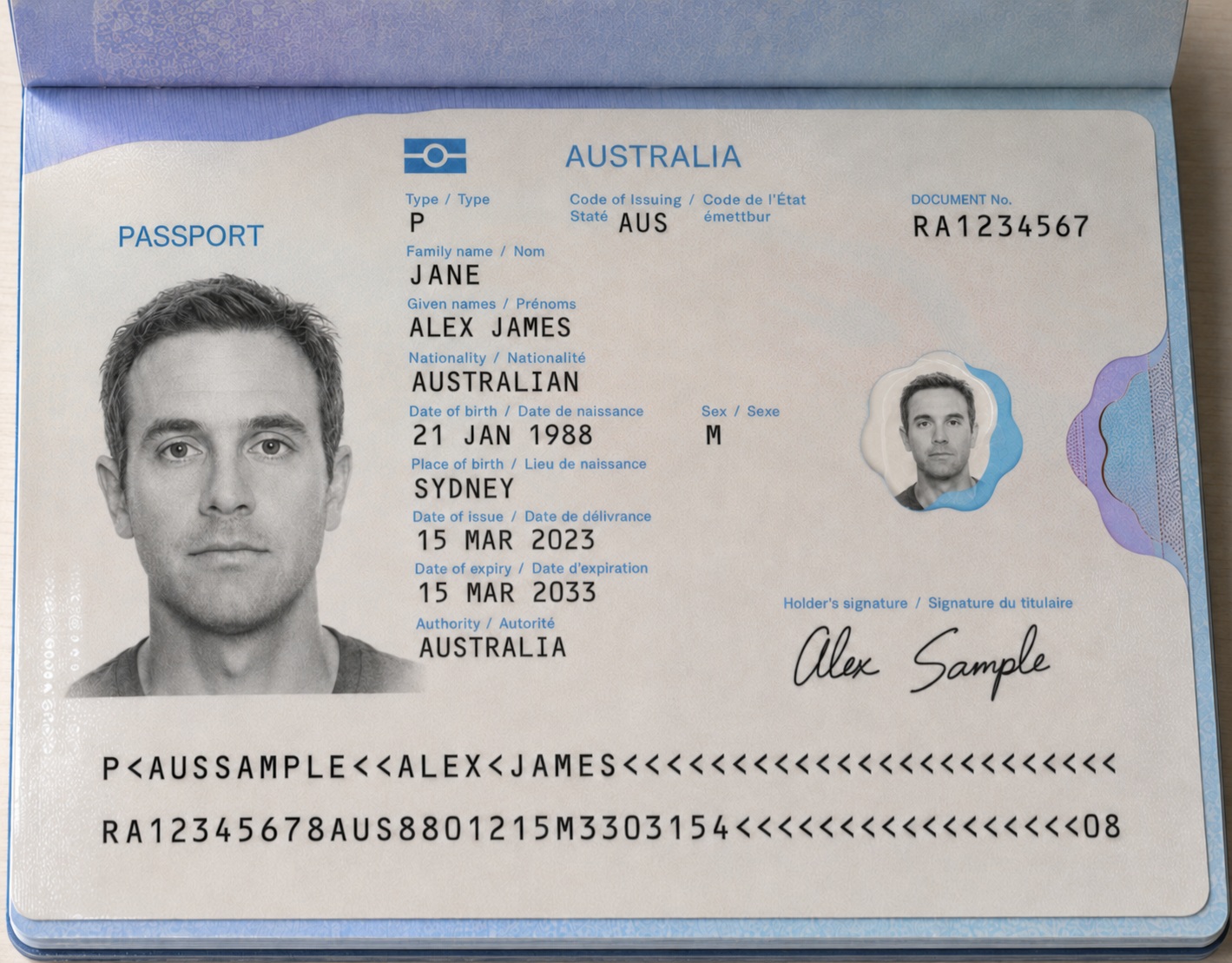 Canada passport sample
