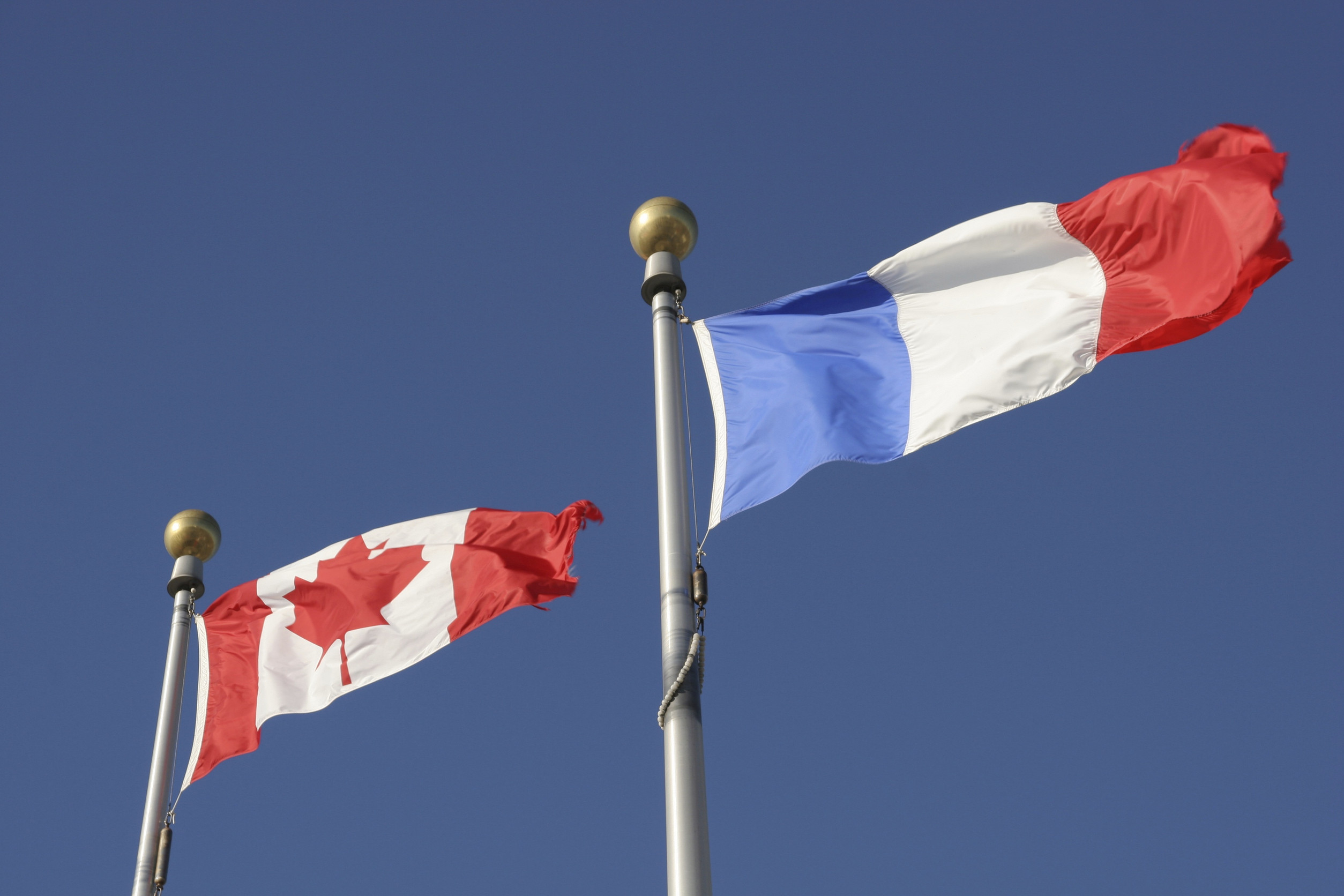 Canadian And French Flags