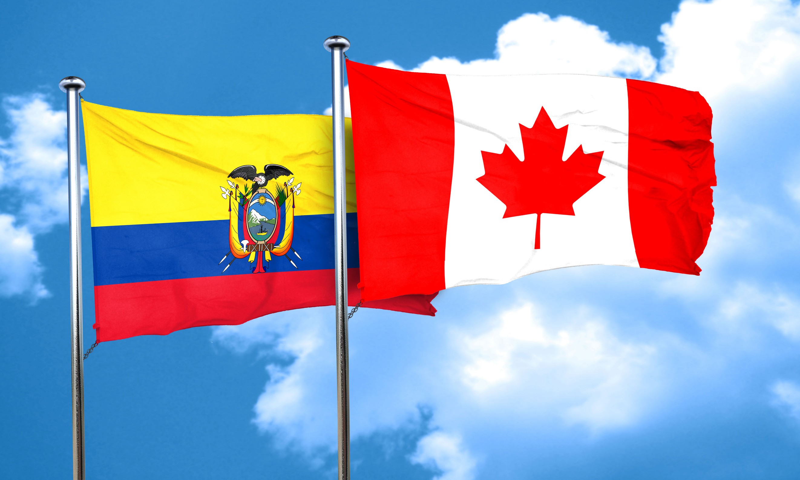 Ecuador Flag With Canada Flag