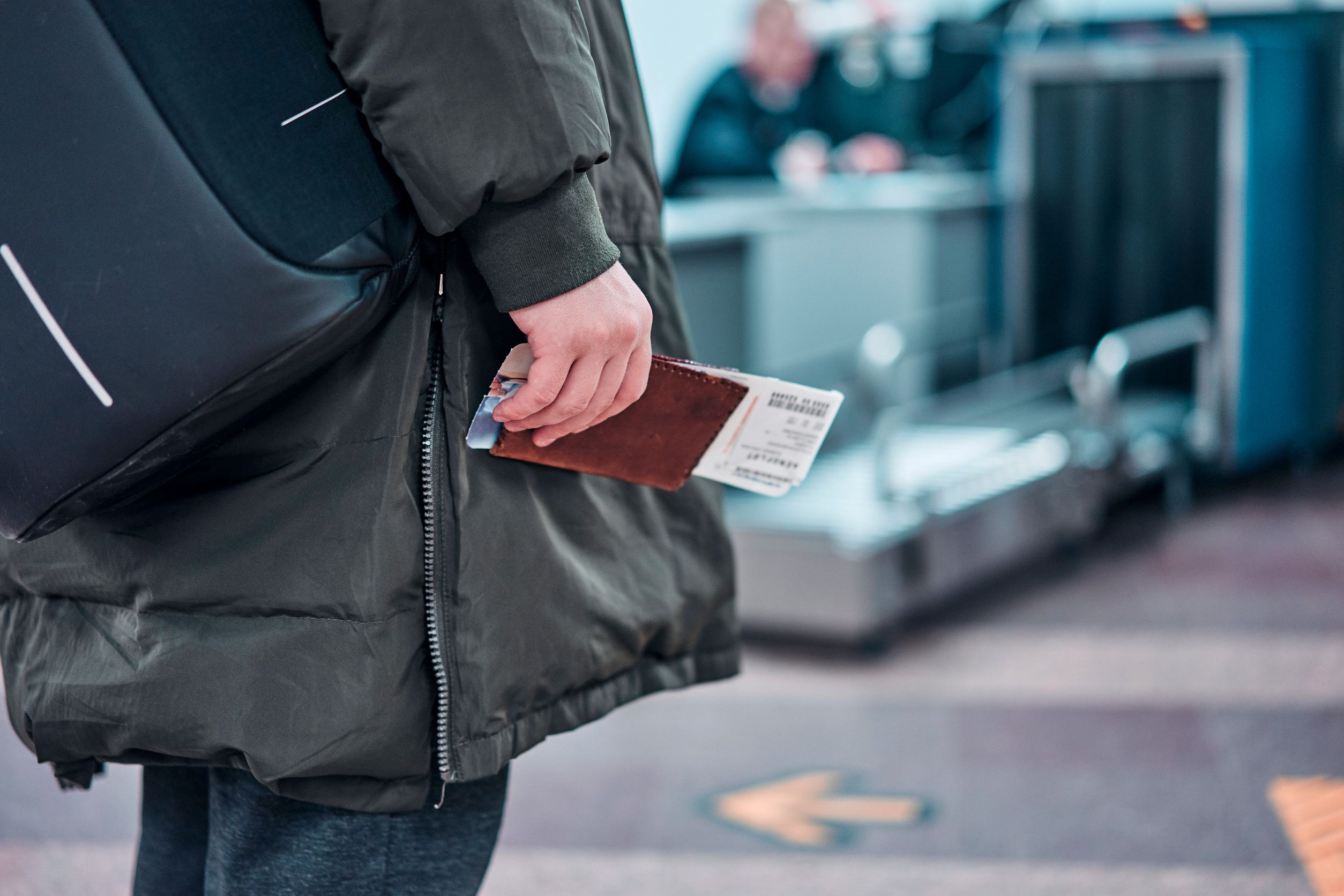 man with the tickets at the airport