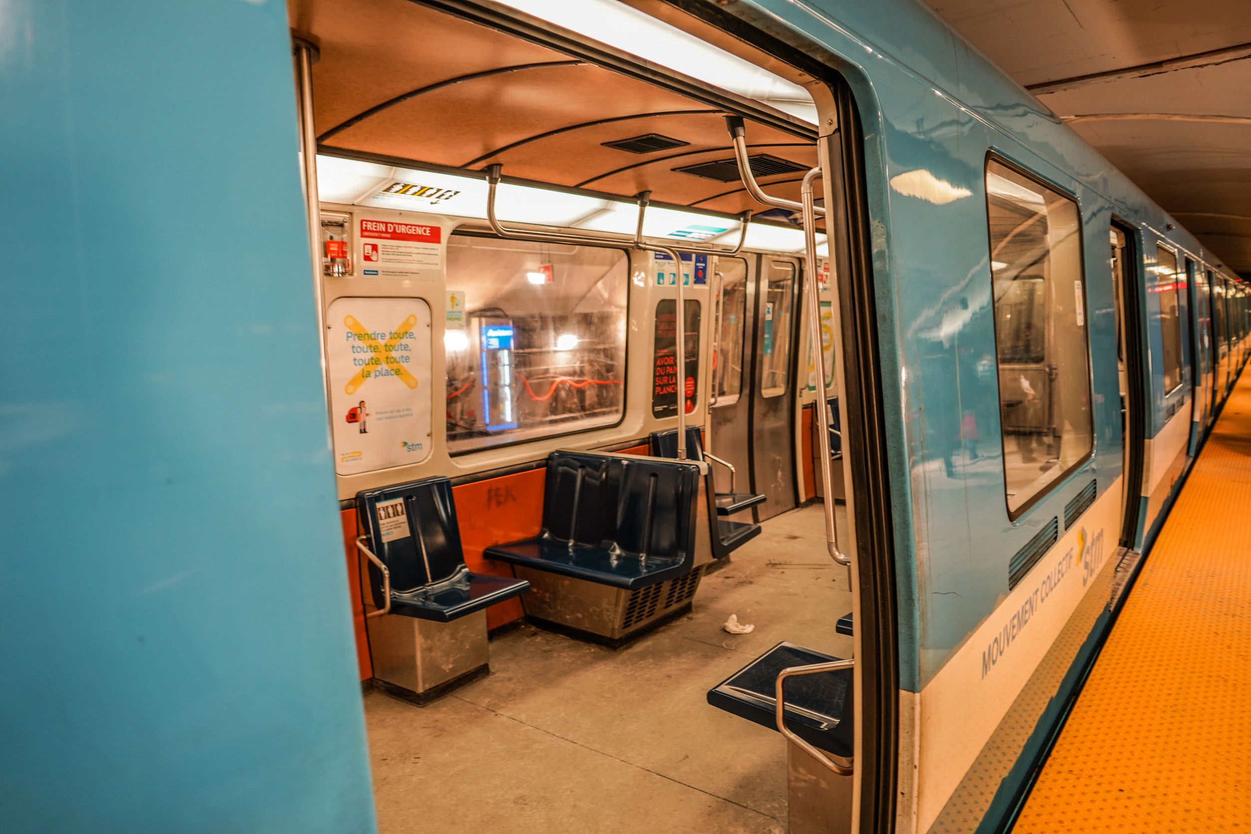 Inside View Of A Montreal Subway Metro In Canada