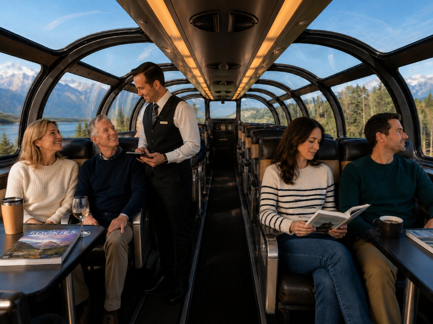 Interior Section Of One Of The Coaches Of The Canadian Train