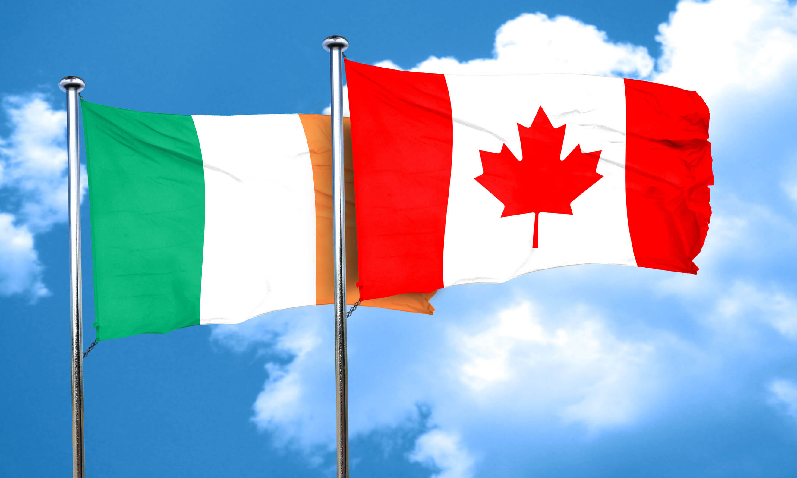 Ireland Flag With Canada Flag