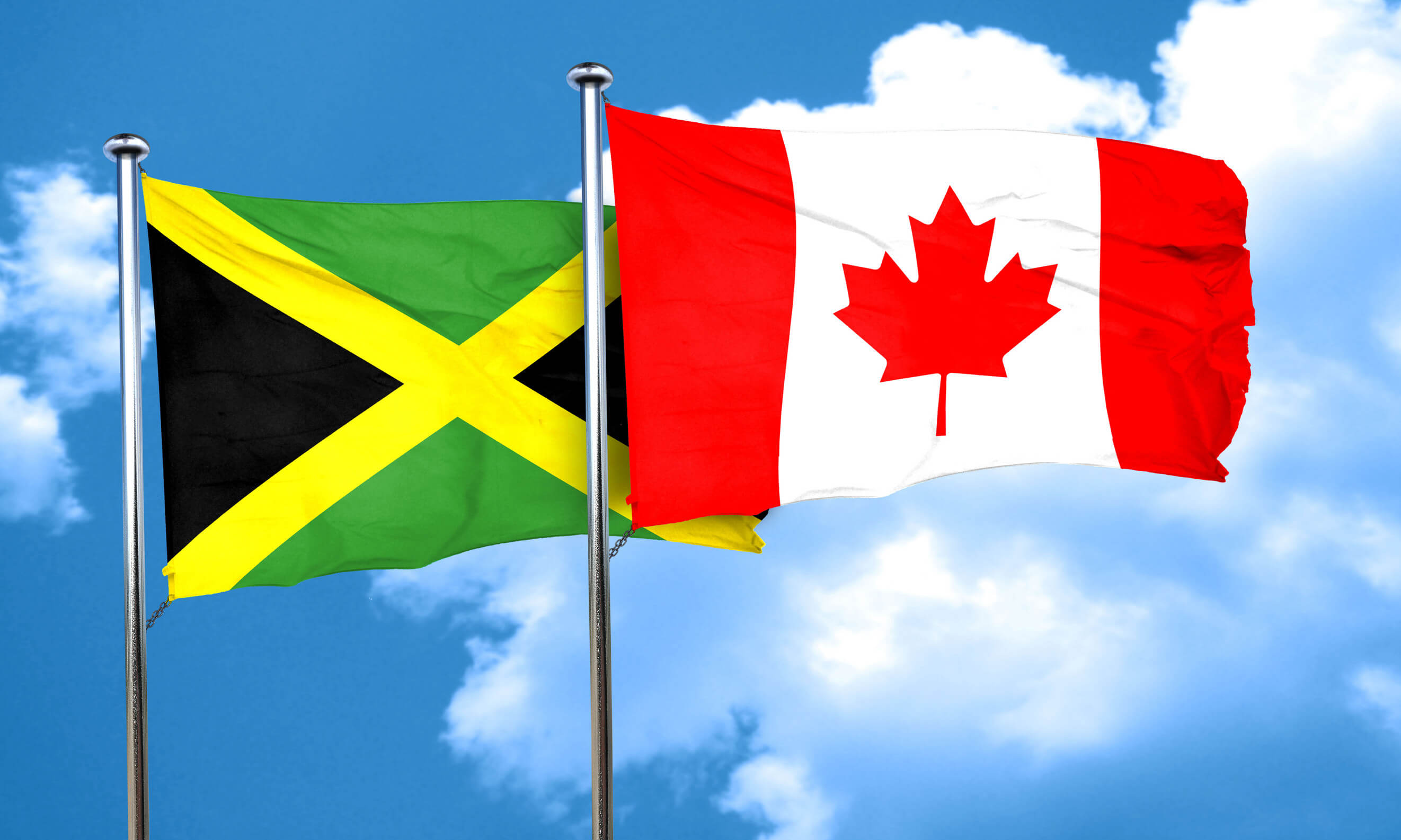 Jamaica Flag With Canada Flag