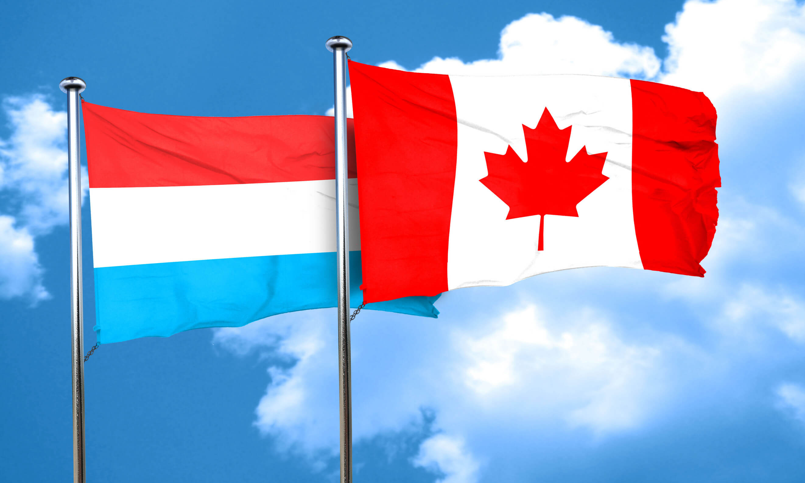 Luxembourg Flag With Canada Flag