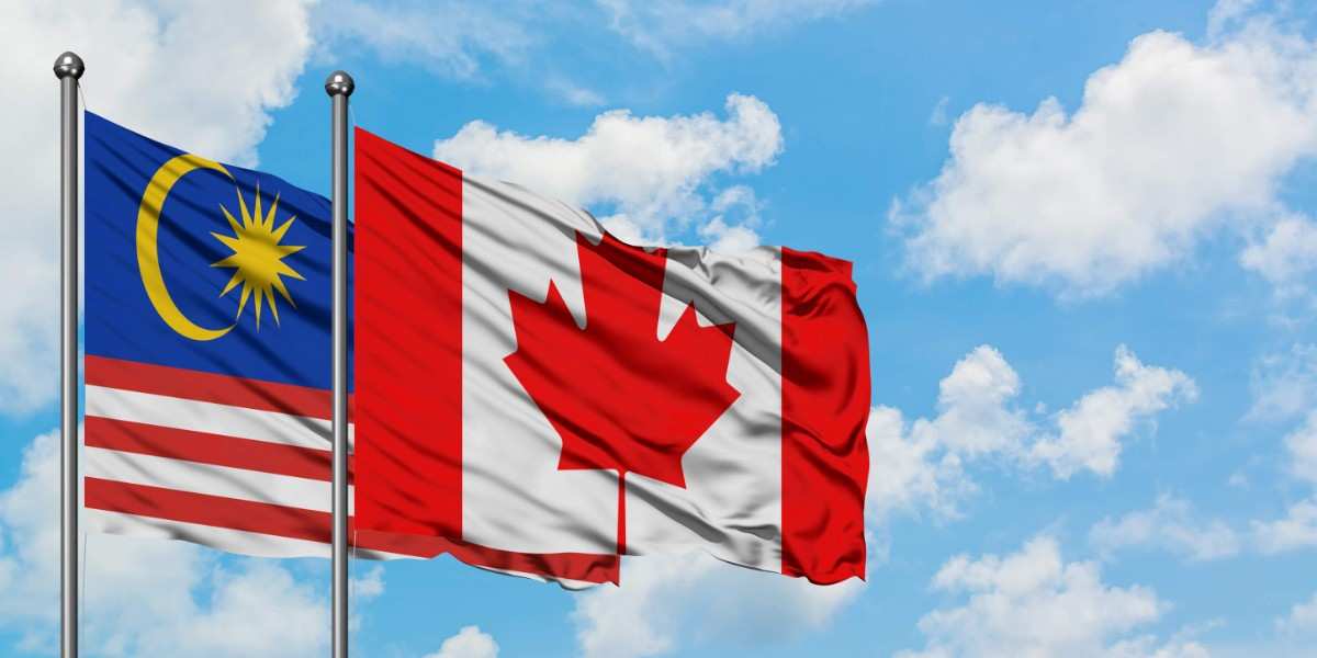 Malaysia And Canada Flag Waving
