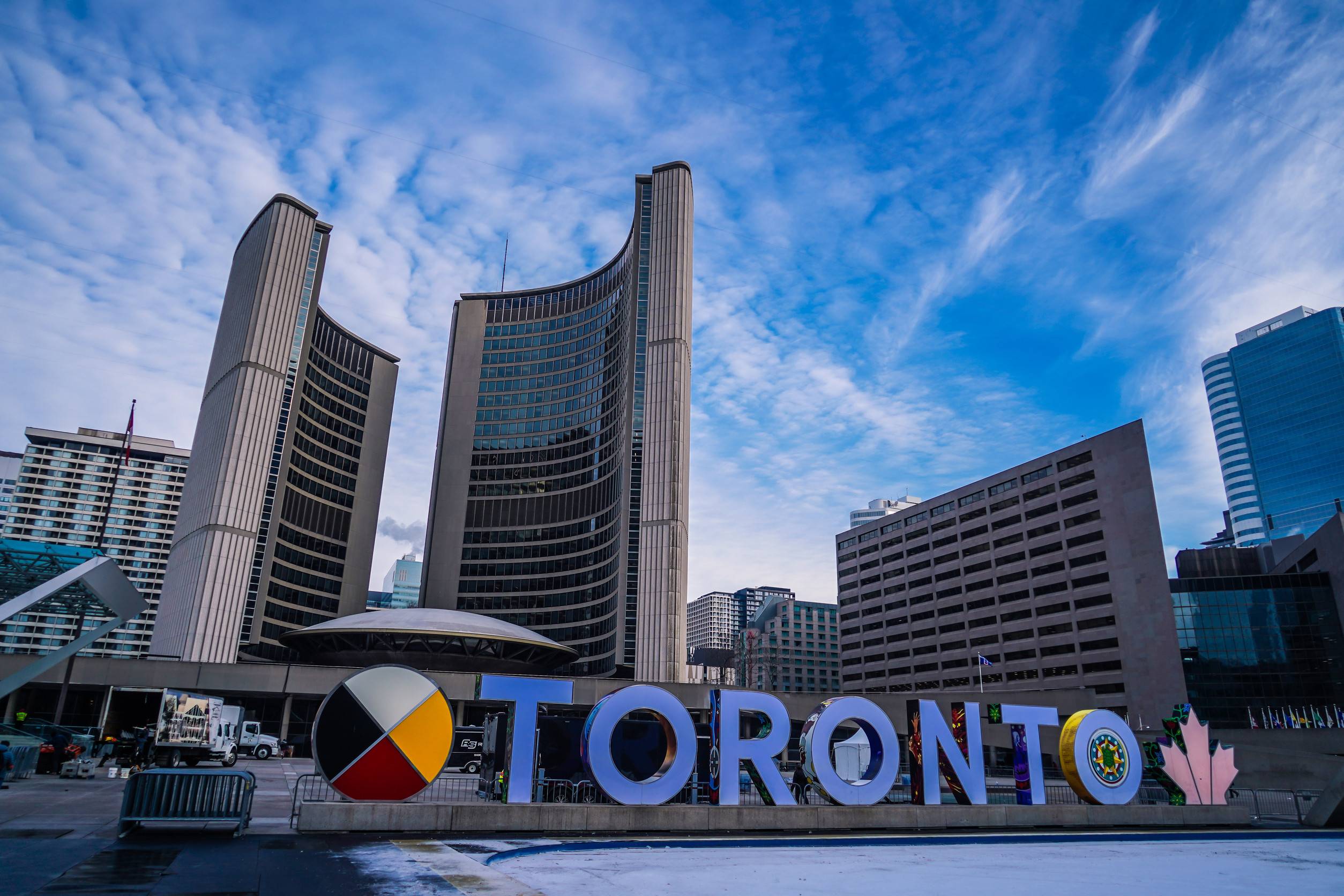 Panoramic View Of The Of City Hall In Toronto