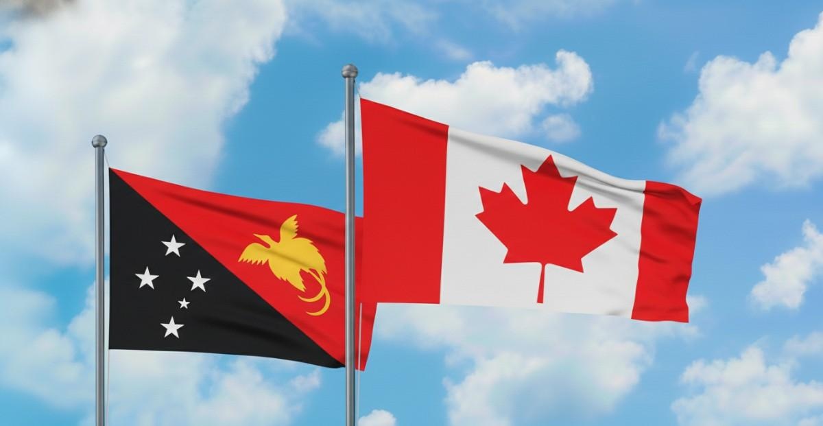 Papua New Guinea Flag With Canada Flag
