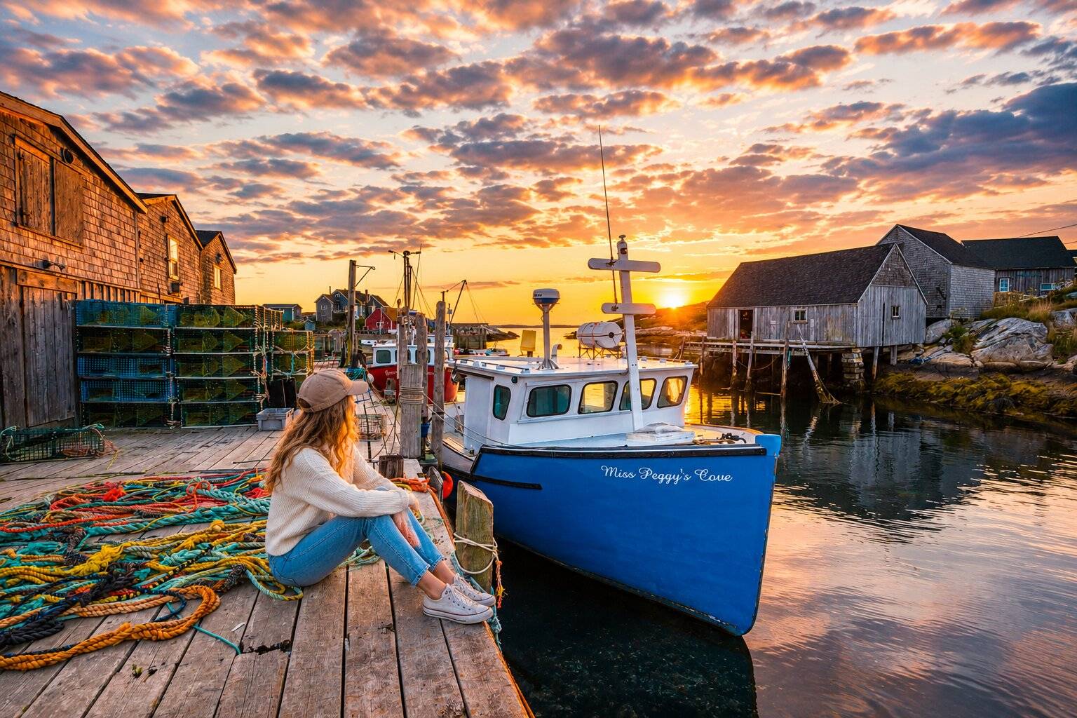 Peaceful town of Peggy&rsquo;s Cove in Nova Scotia
