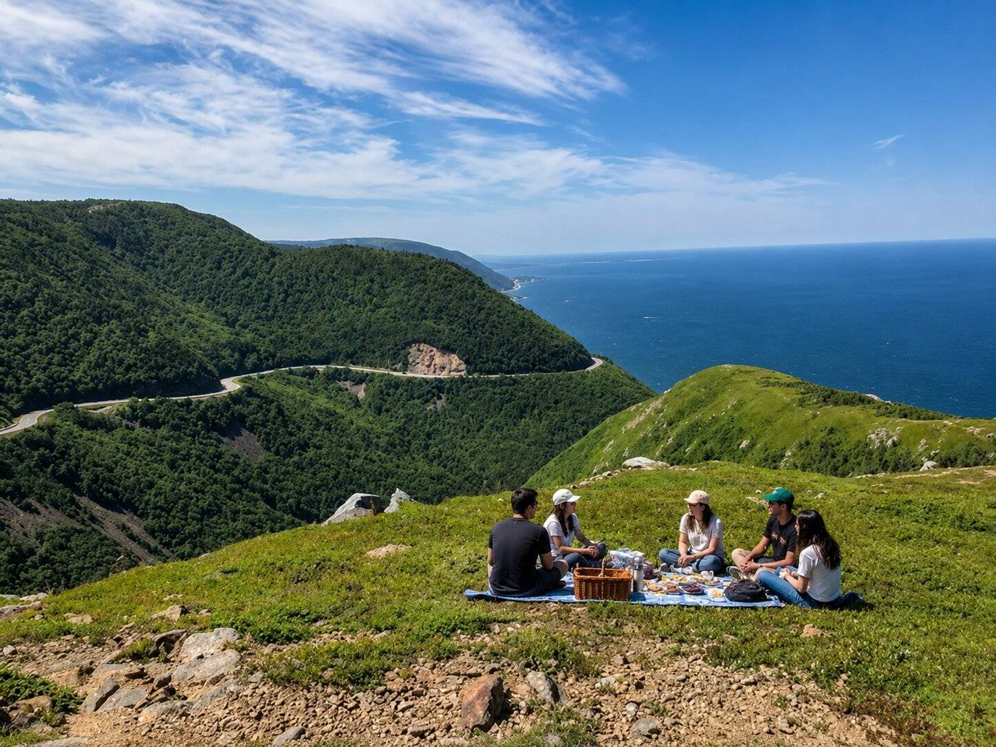 People having a picnic in Cape Breton Highlands National Park