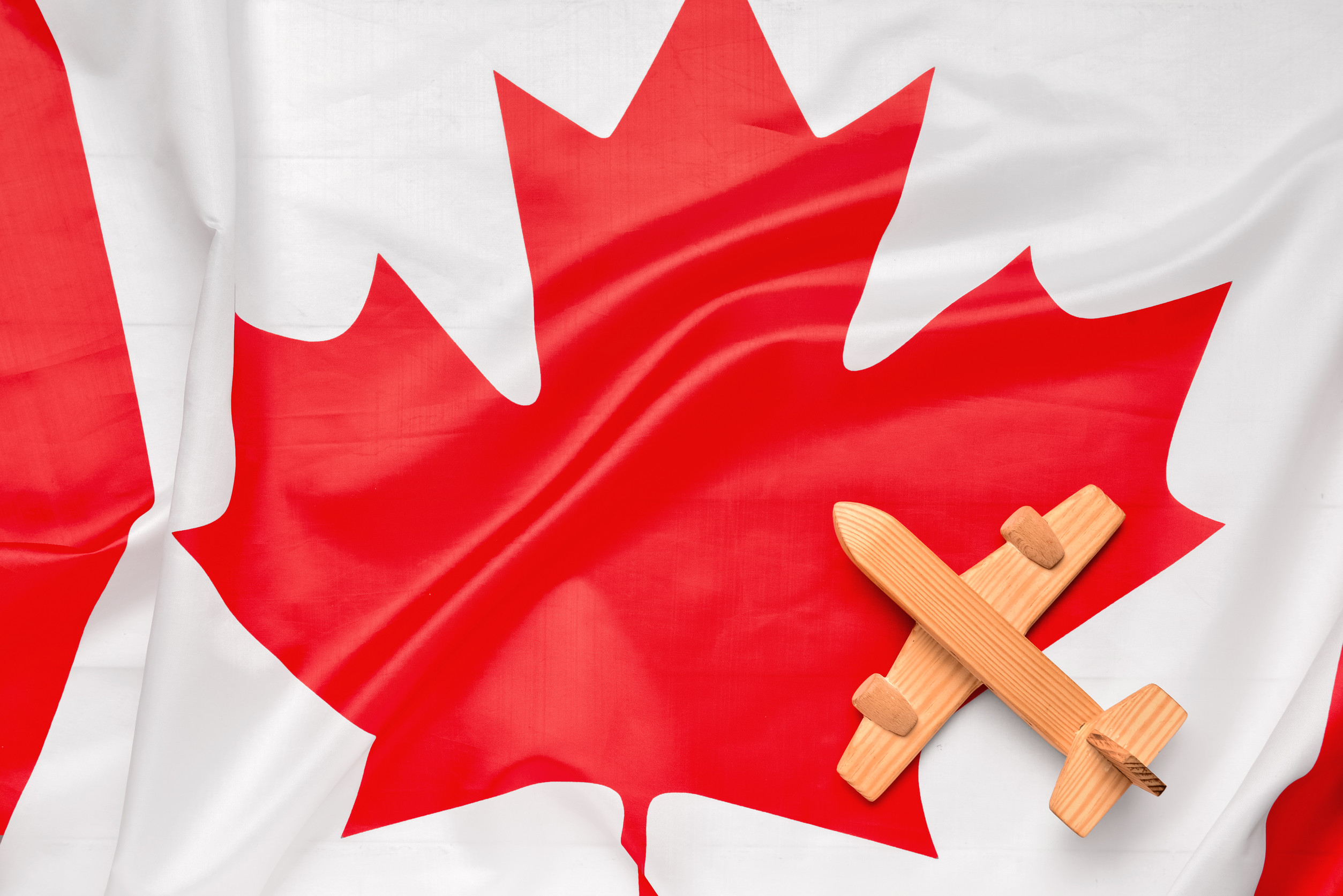 Plane on the flag of Canada