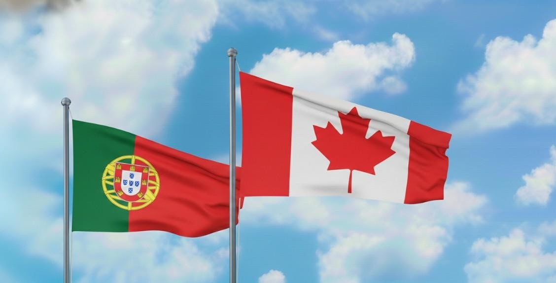 Portugal Flag With Canada Flag