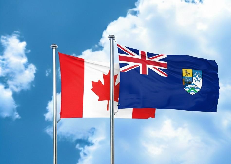 Saint Helena Ascension And Tristan Da Cunha Flag With Canada Flag
