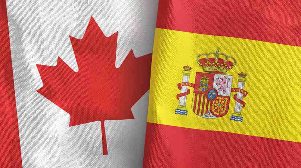 Spain And Canada Two Flags