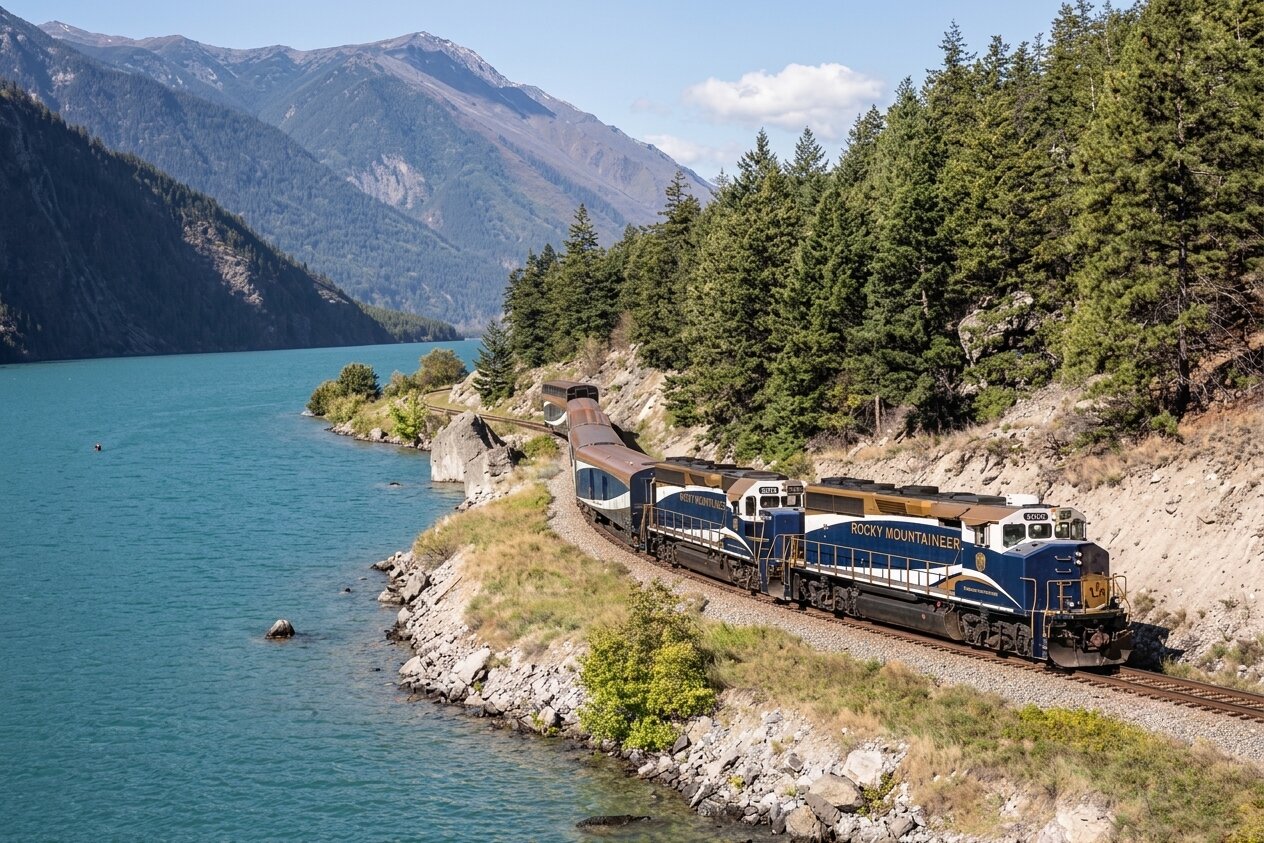 The Rocky Mountaineer Traversing Through Canada