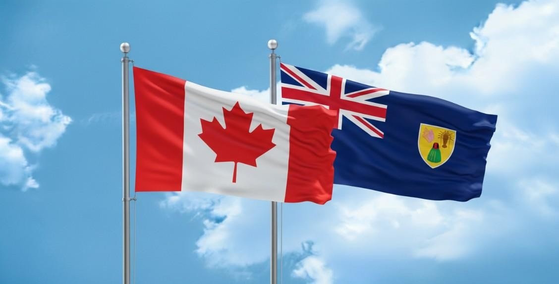 Turks And Caicos Islands Flag With Canada Flag