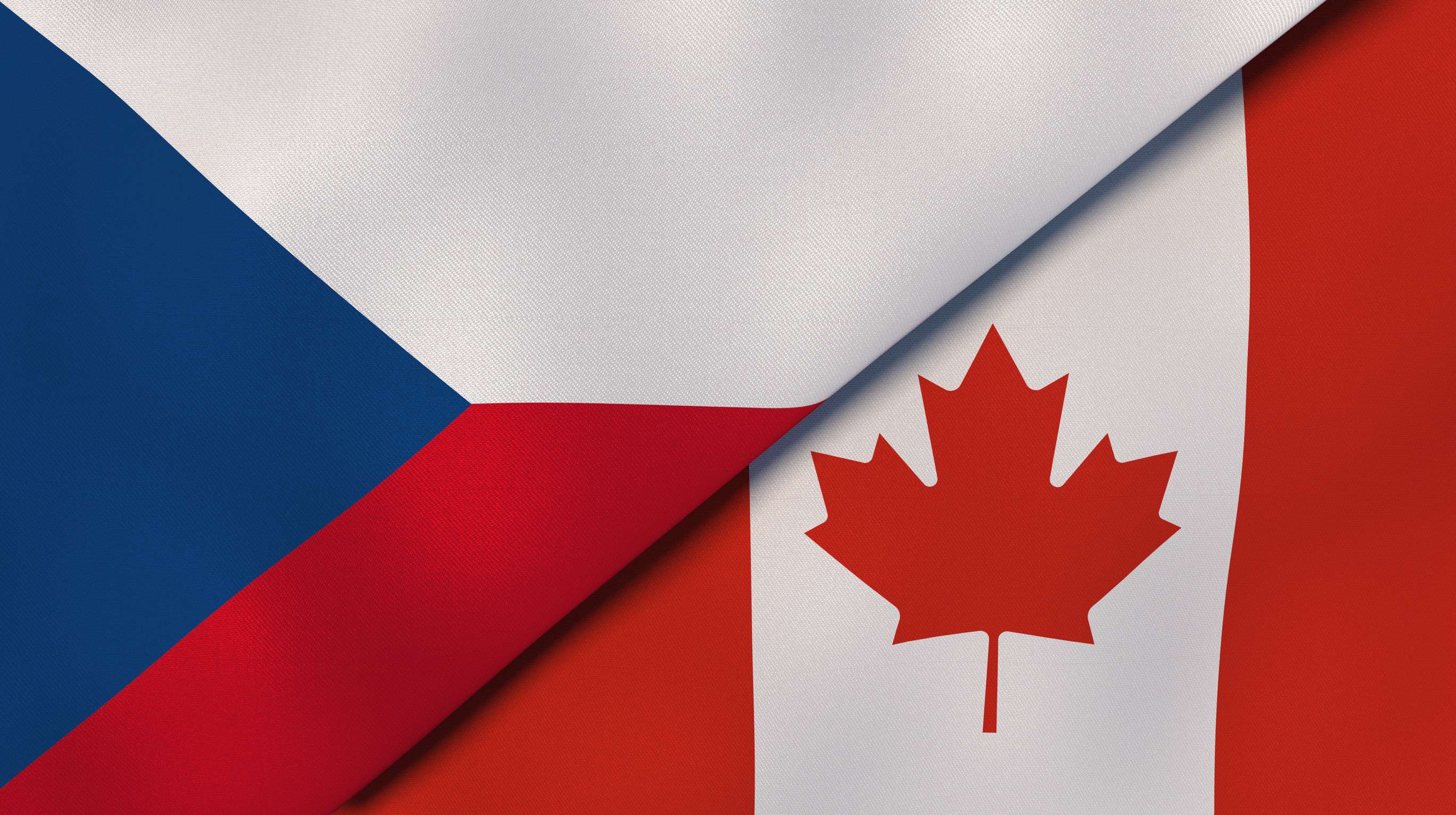 Two States Flags Of Czech Republic And Canada