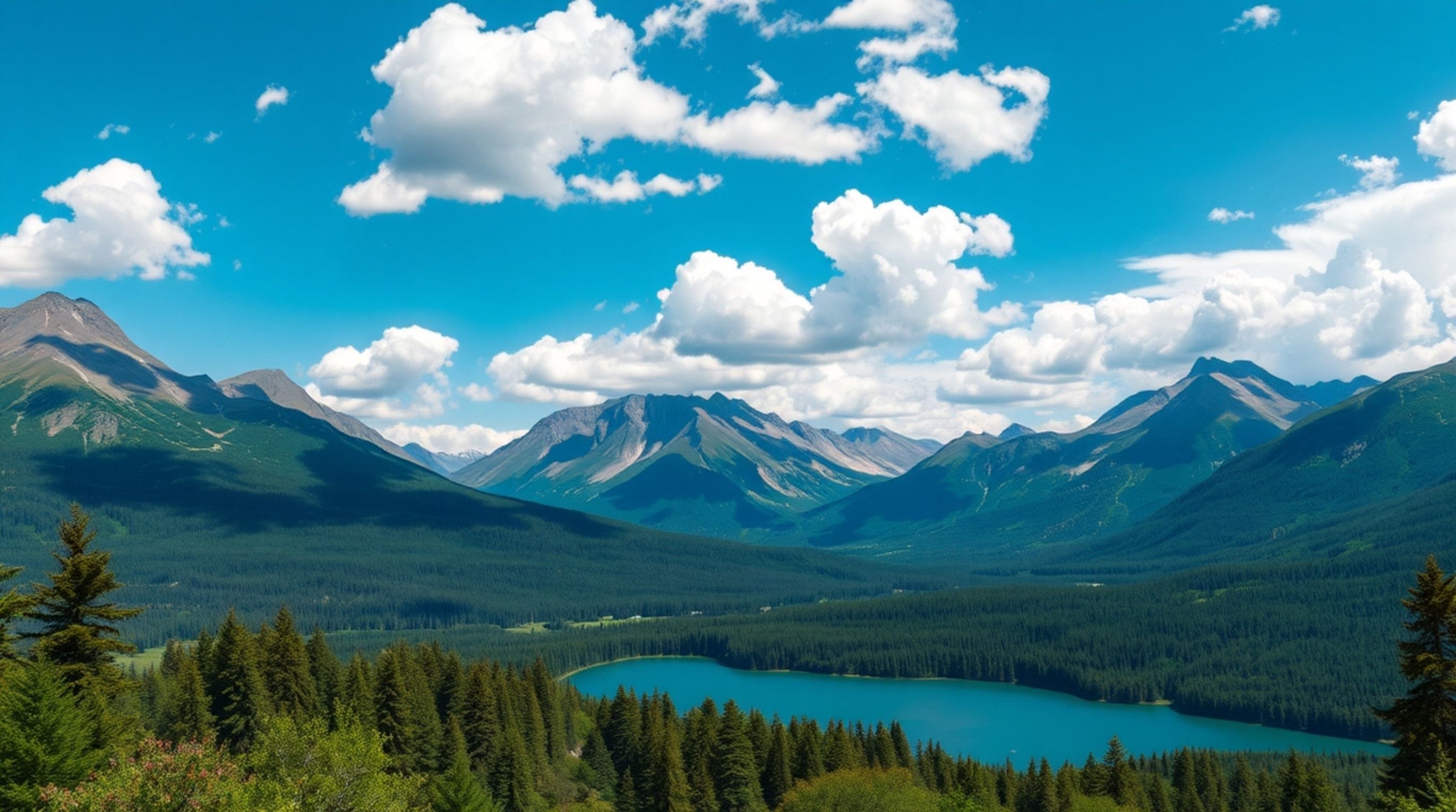 View Of Mountains In Canada